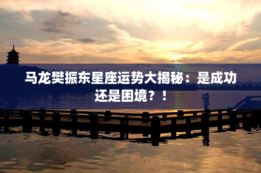 马龙樊振东星座运势大揭秘：是成功还是困境？！