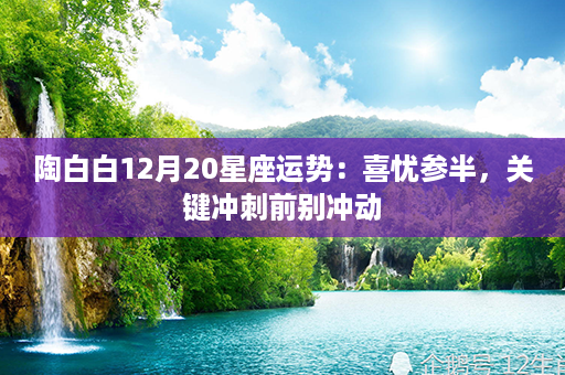 陶白白12月20星座运势：喜忧参半，关键冲刺前别冲动