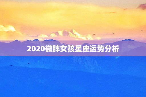 2020微胖女孩星座运势分析