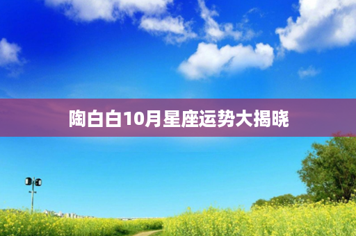 陶白白10月星座运势大揭晓