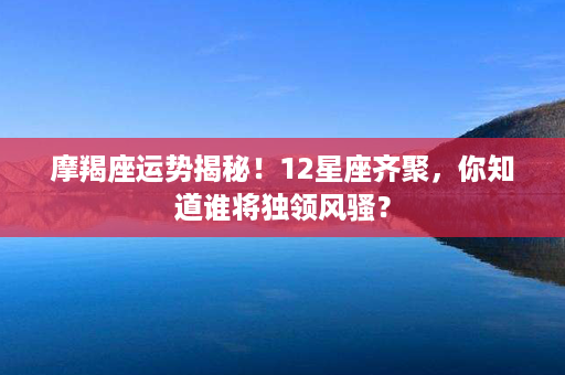 摩羯座运势揭秘！12星座齐聚，你知道谁将独领风骚？