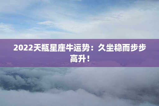 2022天瓶星座牛运势：久坐稳而步步高升！