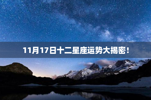 11月17日十二星座运势大揭密！