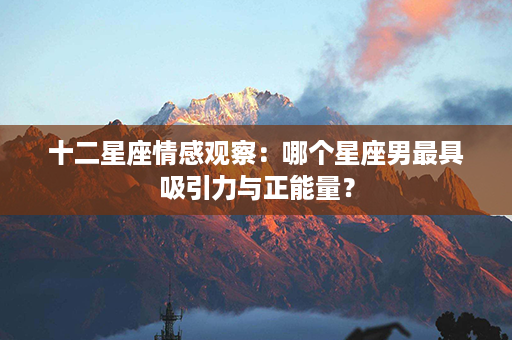 十二星座情感观察：哪个星座男最具吸引力与正能量？