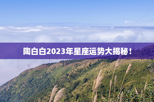 陶白白2023年星座运势大揭秘！