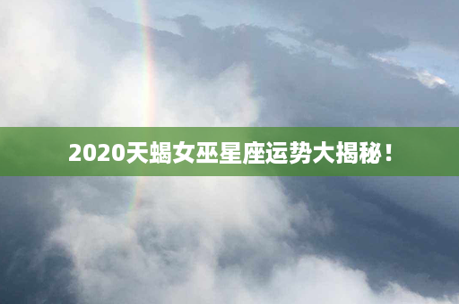 2020天蝎女巫星座运势大揭秘！