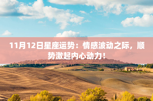 11月12日星座运势：情感波动之际，顺势激起内心动力！