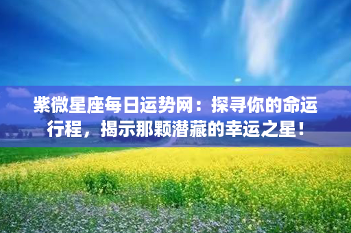 紫微星座每日运势网：探寻你的命运行程，揭示那颗潜藏的幸运之星！