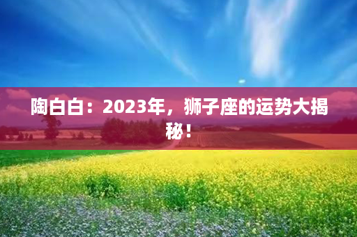 陶白白：2023年，狮子座的运势大揭秘！