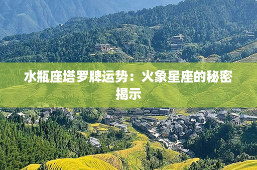 水瓶座塔罗牌运势：火象星座的秘密揭示