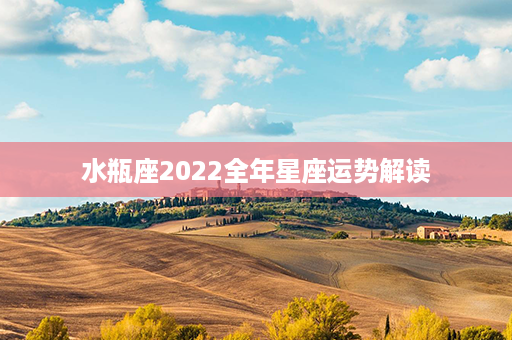 水瓶座2022全年星座运势解读