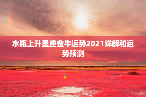 水瓶上升星座金牛运势2021详解和运势预测